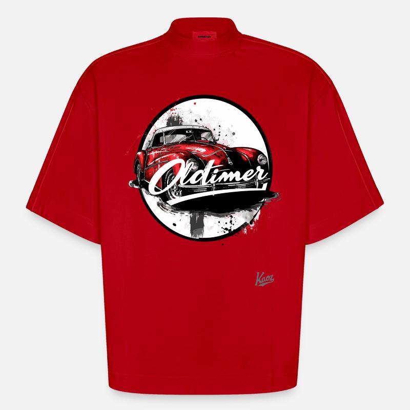 Dieses Auto ist ein Oldtimer - Heavyweight Oversized Organic Boxy T-Shirt Made in EU - Rot