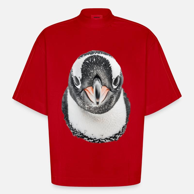 Pingouin - T-shirt bio épais oversize Boxy fabriqué en UE - rouge