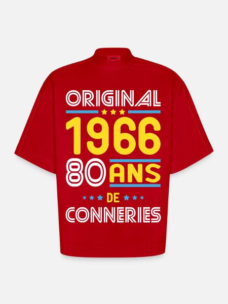 Original – 1966 – 60 Jahre - Heavyweight Oversized Organic Boxy T-Shirt Made in EU - Rot