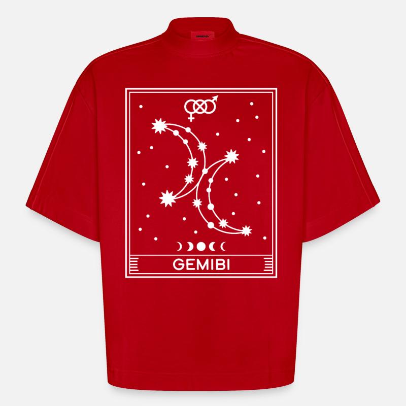 Gemibi - T-shirt bio épais oversize Boxy fabriqué en UE - rouge