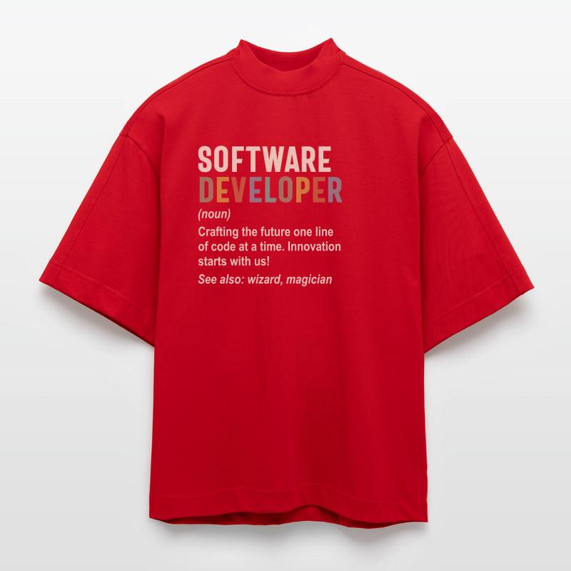 Software Developer - Crafting the Future with Code Heavyweight Oversized Organic Boxy T-Shirt Made in EU