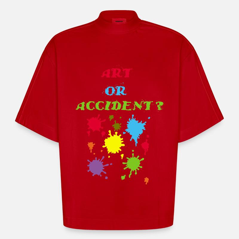 Kunst oder Unfall? - Heavyweight Oversized Organic Boxy T-Shirt Made in EU - Rot