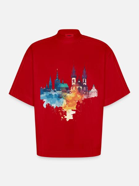 Elk - Heavyweight Oversized Organic Boxy T-Shirt Made in EU - red