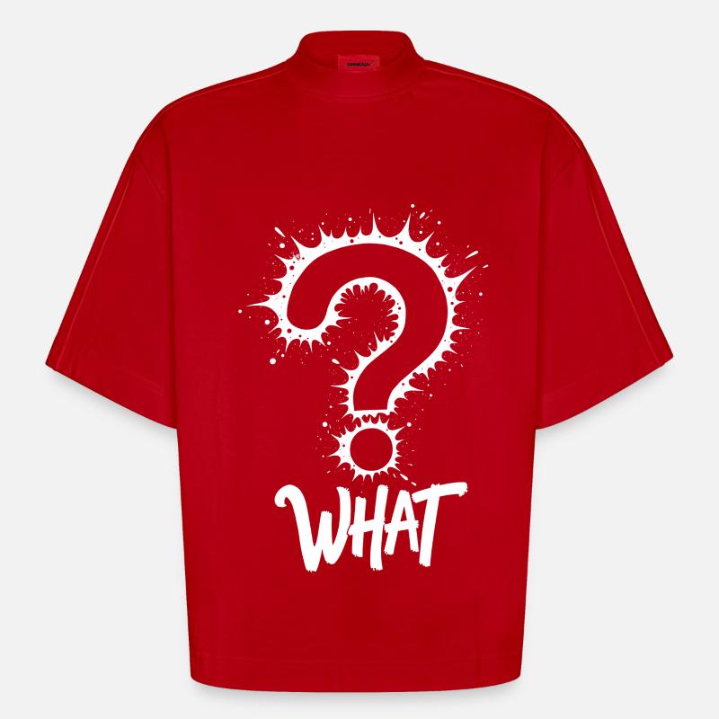 Quel point d’interrogation Splash - T-shirt bio épais oversize Boxy fabriqué en UE - rouge