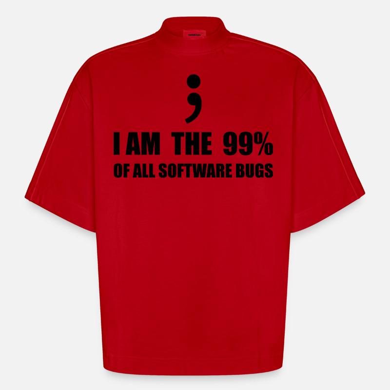 Programmeur Computer Scientist - T-shirt bio épais oversize Boxy fabriqué en UE - rouge