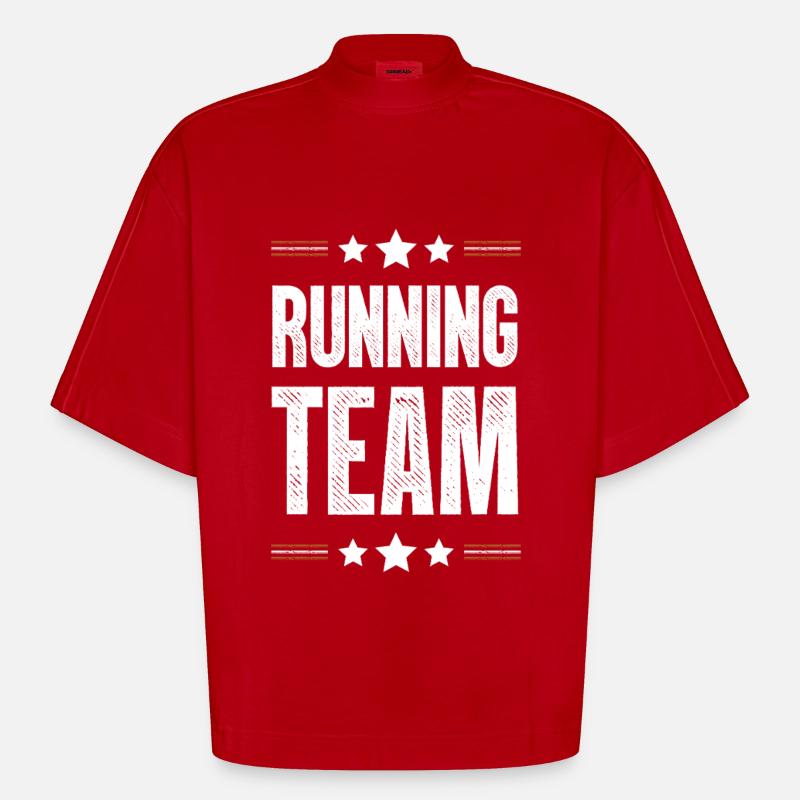 Équipe de course - T-shirt bio épais oversize Boxy fabriqué en UE - rouge