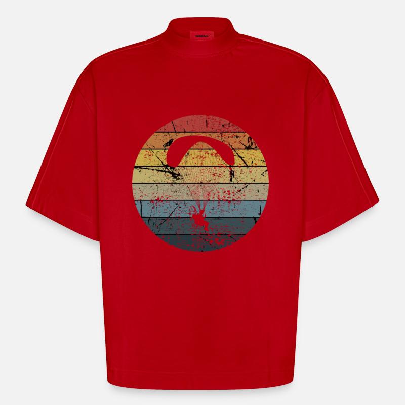 Paramoteur Paramoteur - T-shirt bio épais oversize Boxy fabriqué en UE - rouge