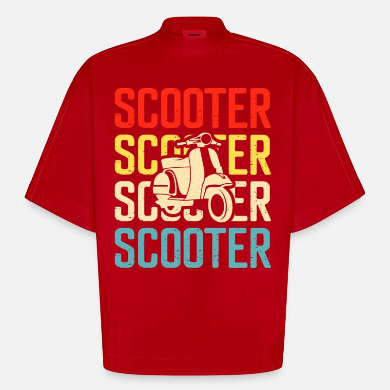Roller Rollerfahrer Motorroller - Heavyweight Oversized Organic Boxy T-Shirt Made in EU - Rot