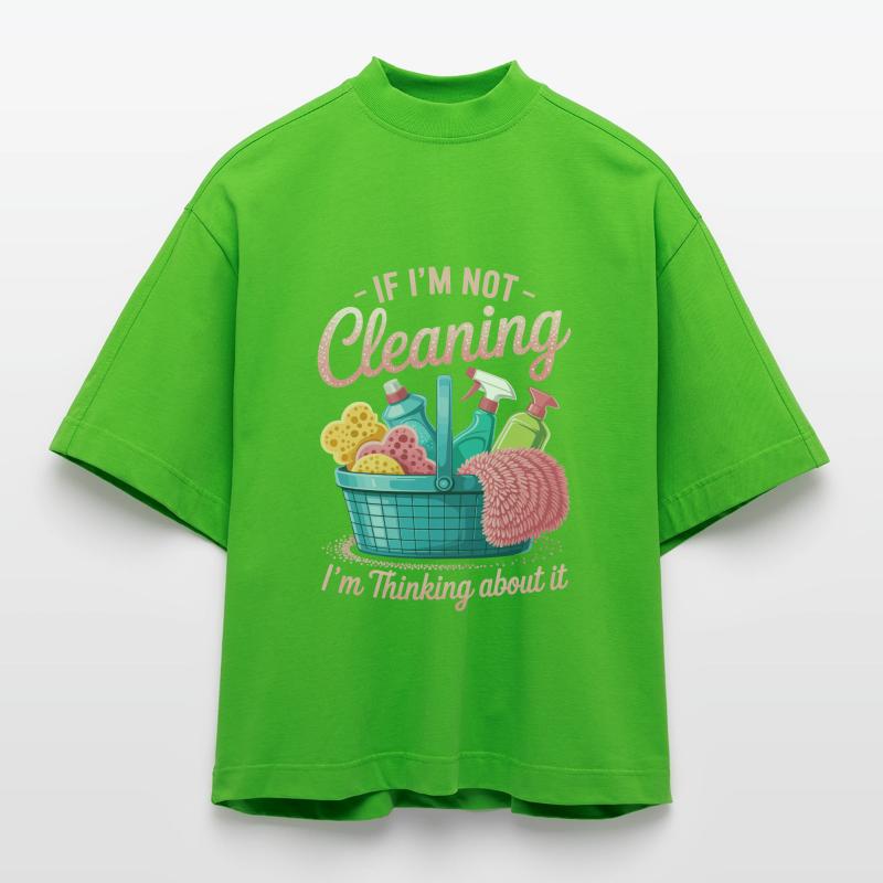 Lustiges Putzen oder darüber nachdenken Heavyweight Oversized Organic Boxy T-Shirt Made in EU