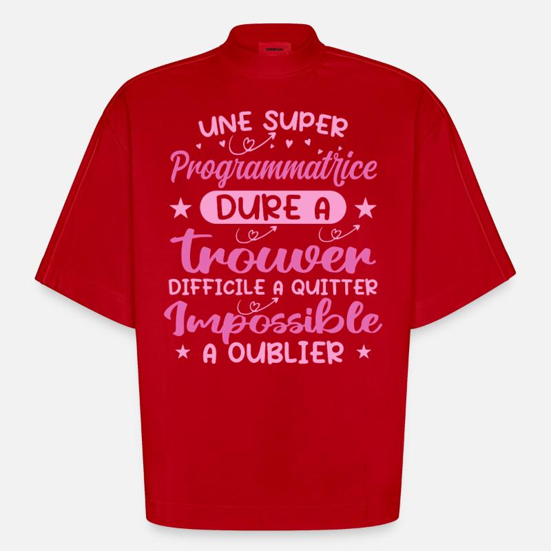 Ein Super Programmierer - Programmierer Geschenk - Heavyweight Oversized Organic Boxy T-Shirt Made in EU - Rot