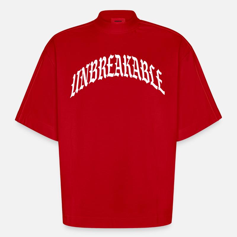 unbreakable unstoppable indomitable gym illegal - Heavyweight Oversized Organic Boxy T-Shirt Made in EU - red