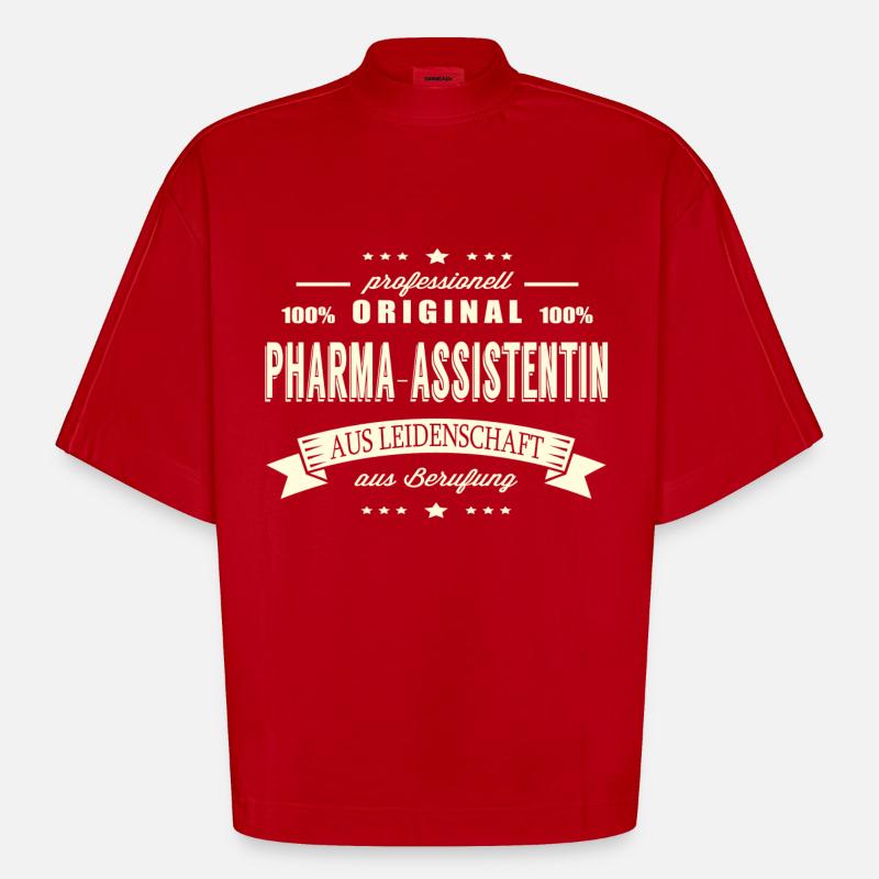 Pharma-Assistentin aus Leidenschaft - Heavyweight Oversized Organic Boxy T-Shirt Made in EU - Rot