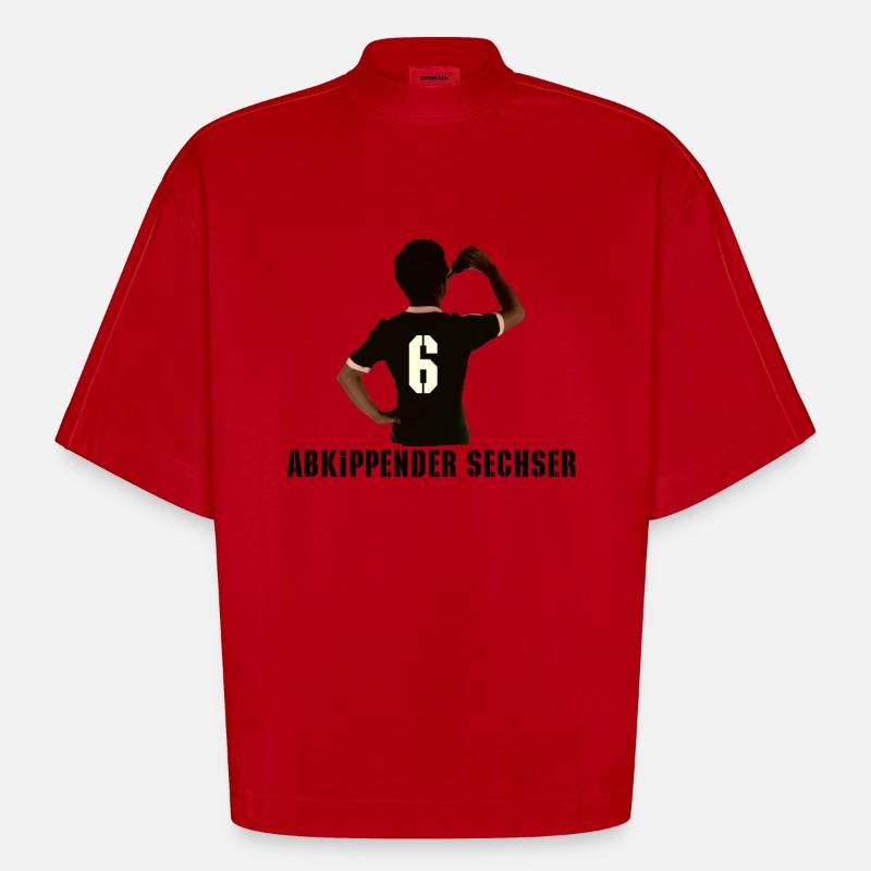 Abkippender Sechser 1 - Heavyweight Oversized Organic Boxy T-Shirt Made in EU - Rot