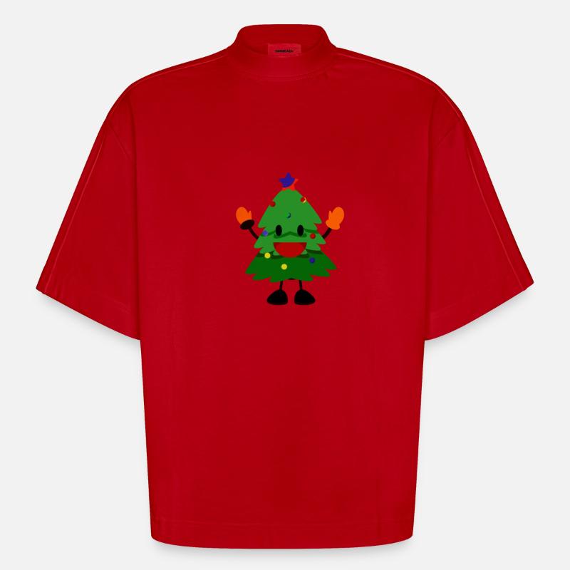 Weihnachtsbaum - Heavyweight Oversized Organic Boxy T-Shirt Made in EU - Rot