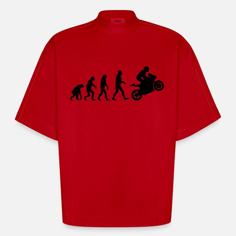Sport Biker Evolution - Heavyweight Oversized Organic Boxy T-Shirt Made in EU - red