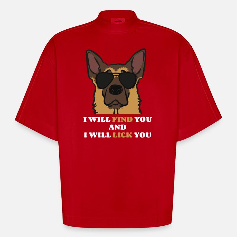 Cooler Deutscher Schäferhund - Heavyweight Oversized Organic Boxy T-Shirt Made in EU - Rot