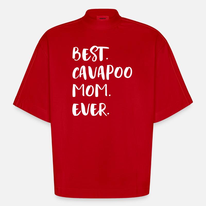Cavapoo Cavoodle - Heavyweight Oversized Organic Boxy T-Shirt Made in EU - Rot
