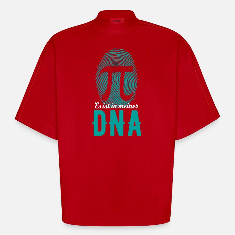 Math DNA Math Teacher Math Teacher Mathematician - Heavyweight Oversized Organic Boxy T-Shirt Made in EU - red