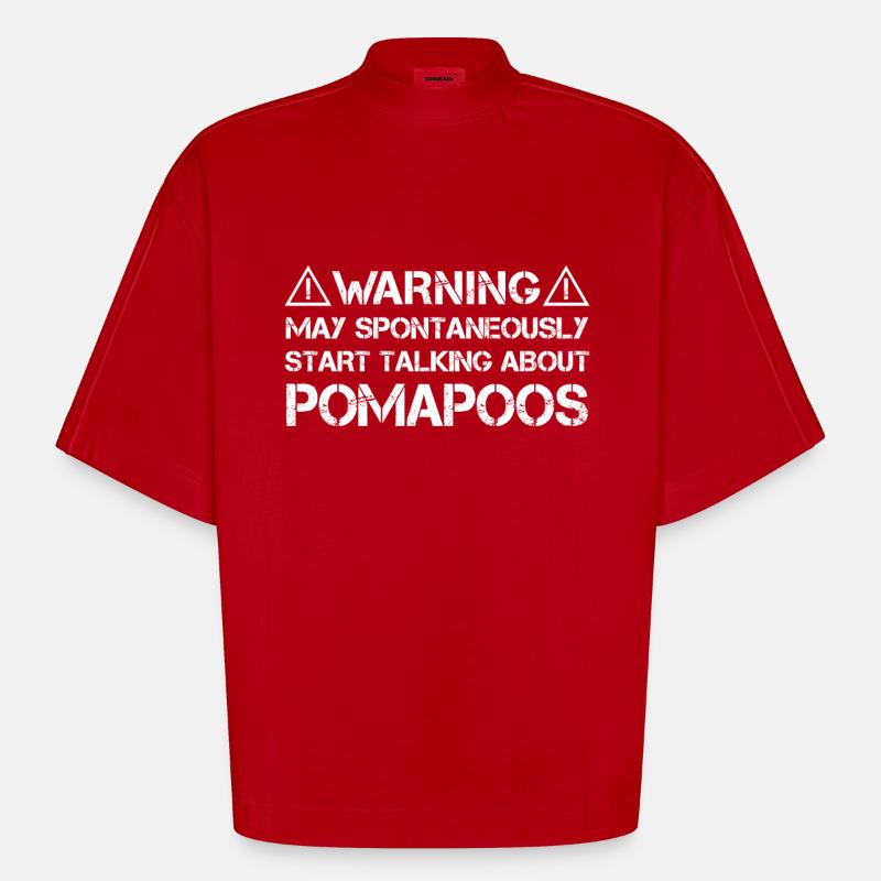 Pomapoo Pom-A-Poo - Heavyweight Oversized Organic Boxy T-Shirt Made in EU - red