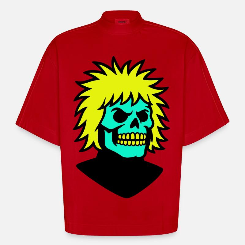 Skullman mit cooler Frisur - Heavyweight Oversized Organic Boxy T-Shirt Made in EU - Rot