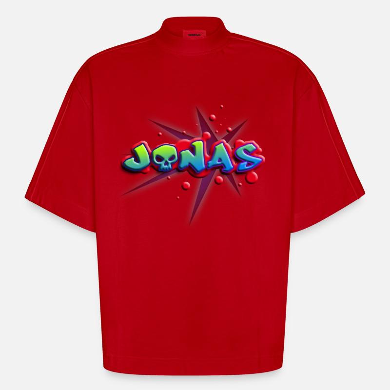 jonas_c_012014 - Heavyweight Oversized Organic Boxy T-Shirt Made in EU - Rot