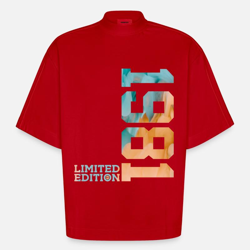 45E ANNIVERSAIRE ÉDITION LIMITÉE 1981 - T-shirt bio épais oversize Boxy fabriqué en UE - rouge