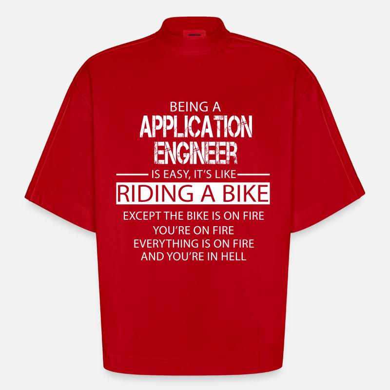 Application Engineer - Heavyweight Oversized Organic Boxy T-Shirt Made in EU - red