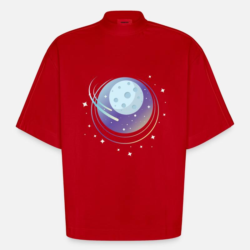 Conception de la comète - T-shirt bio épais oversize Boxy fabriqué en UE - rouge