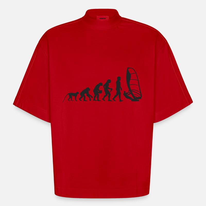 Evolution Windsurfing - Heavyweight Oversized Organic Boxy T-Shirt Made in EU - Rot