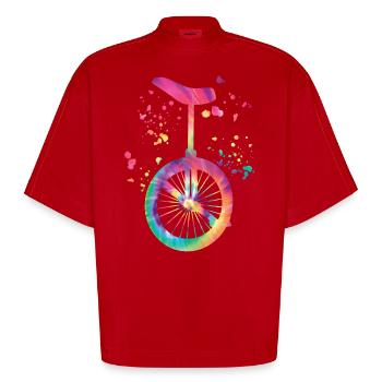 Unicyclist unicycle unicycle - Heavyweight Oversized Organic Boxy T-Shirt Made in EU - red - Front