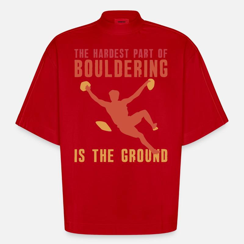 Bouldern Boulderer Boulder - Heavyweight Oversized Organic Boxy T-Shirt Made in EU - Rot