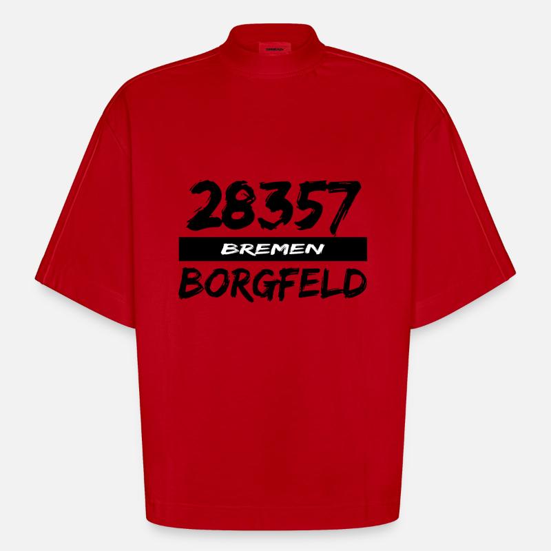28357 Borgfeld - Heavyweight Oversized Organic Boxy T-Shirt Made in EU - Rot