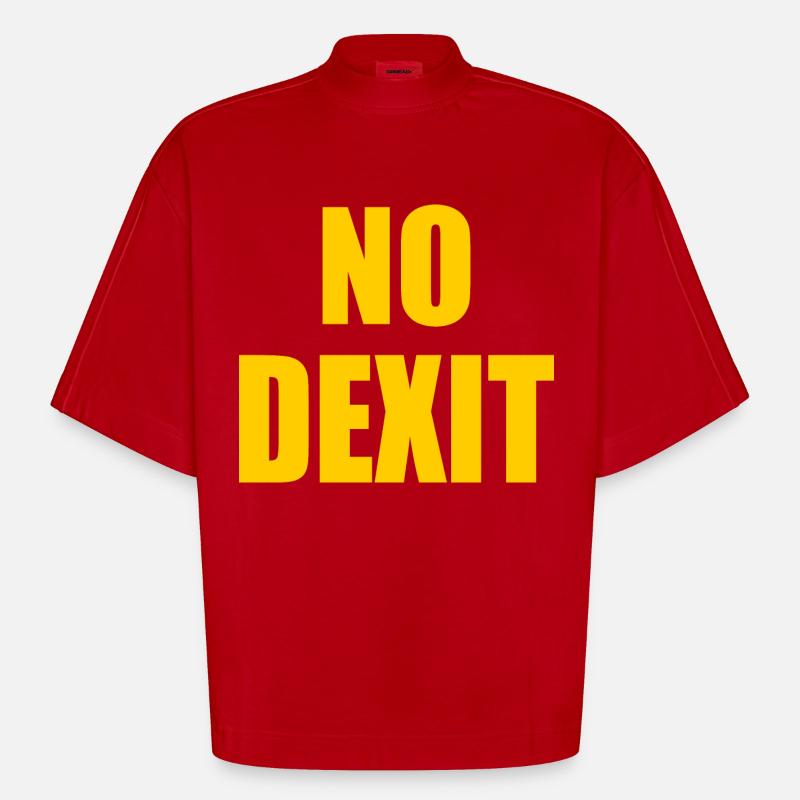 No dexit - Heavyweight Oversized Organic Boxy T-Shirt Made in EU - Rot
