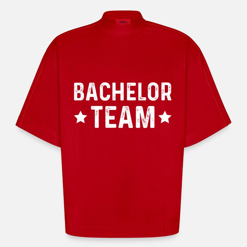 Bachelor Team - Heavyweight Oversized Organic Boxy T-Shirt Made in EU - Rot