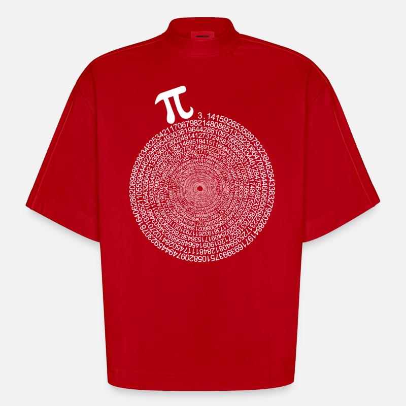 Pi Day Infinity Pi Day - Heavyweight Oversized Organic Boxy T-Shirt Made in EU - red