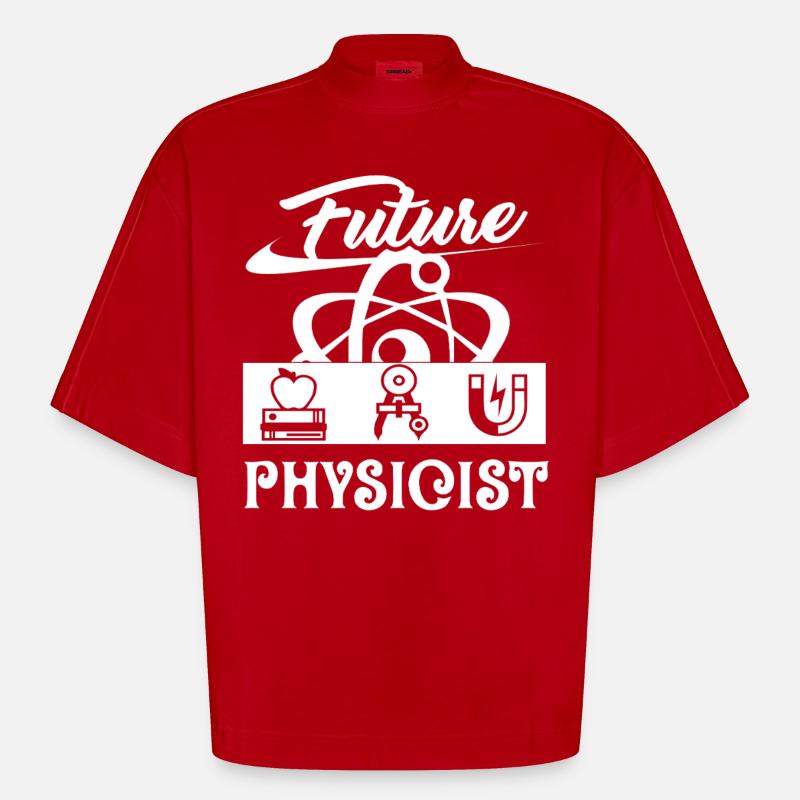 Physicist Future Physicist - Heavyweight Oversized Organic Boxy T-Shirt Made in EU - red