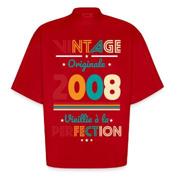 2008 – Vintage – Perfekt gereift - Heavyweight Oversized Organic Boxy T-Shirt Made in EU - Rot - Vorne