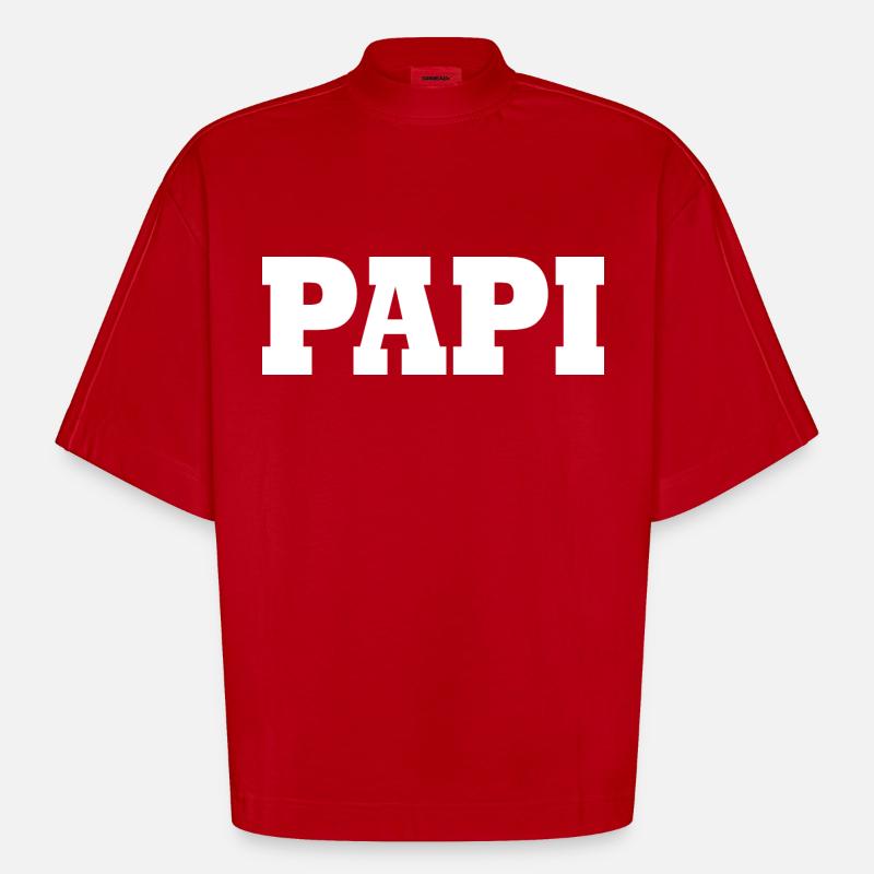 Papi - T-shirt bio épais oversize Boxy fabriqué en UE - rouge