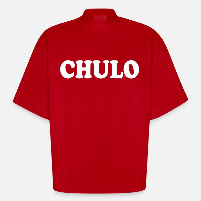 Chulo - T-shirt bio épais oversize Boxy fabriqué en UE - rouge