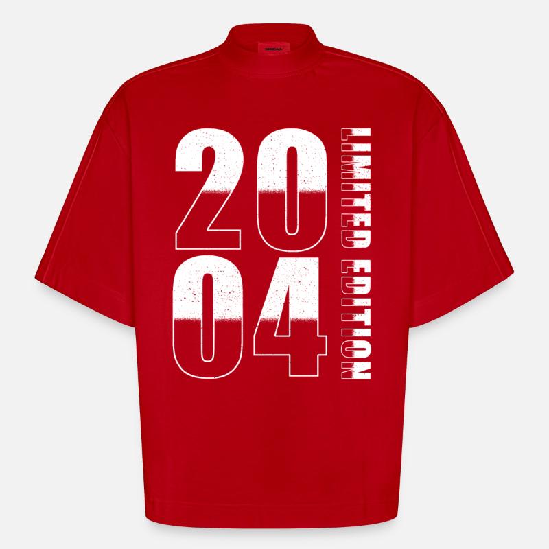 2004 Édition Limitée Anniversaire - T-shirt bio épais oversize Boxy fabriqué en UE - rouge