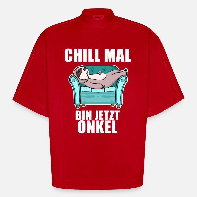 Neffe Onkel Geschenk - Heavyweight Oversized Organic Boxy T-Shirt Made in EU - Rot