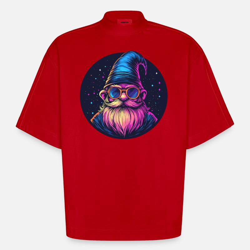 Space Dwarf Retro Look - Heavyweight Oversized Organic Boxy T-Shirt Made in EU - red