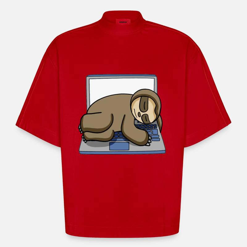 Computer Nerd Programmierer Geschenk - Heavyweight Oversized Organic Boxy T-Shirt Made in EU - Rot