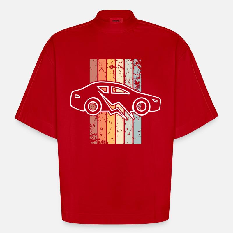 E-Auto Elektroauto - Heavyweight Oversized Organic Boxy T-Shirt Made in EU - Rot