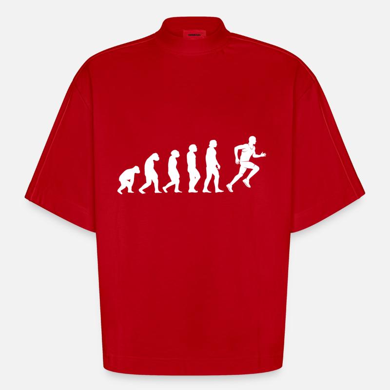 Courir l'évolution - T-shirt bio épais oversize Boxy fabriqué en UE - rouge