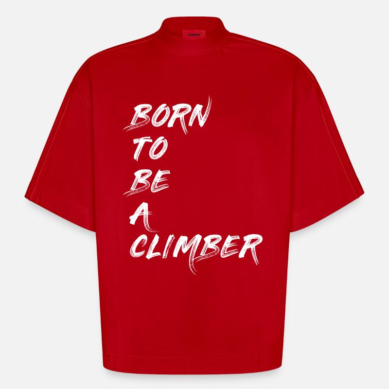 CLIMBER KLETTERER BOULDERER BERGSTEIGER GESCHENK - Heavyweight Oversized Organic Boxy T-Shirt Made in EU - Rot