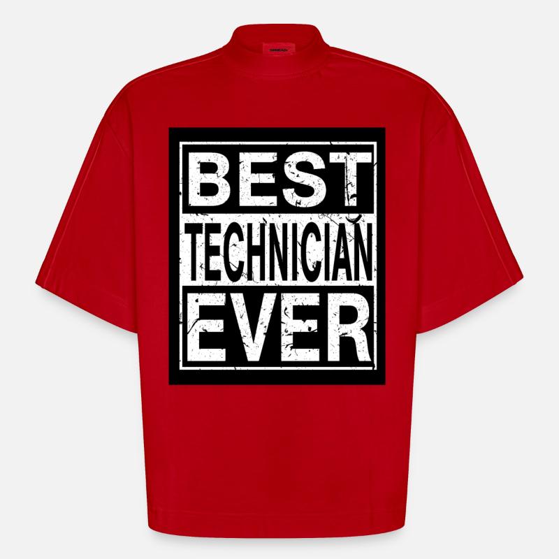 Techniker Bester Techniker - Heavyweight Oversized Organic Boxy T-Shirt Made in EU - Rot