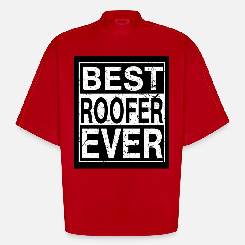 Dachdecker Bester Dachdecker - Heavyweight Oversized Organic Boxy T-Shirt Made in EU - Rot
