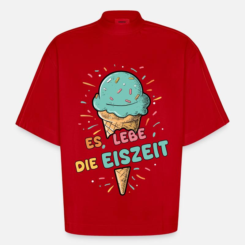 Es lebe die Eiszeit - Eiskugel - T-shirt bio épais oversize Boxy fabriqué en UE - rouge