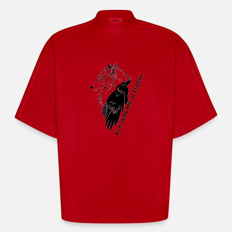 Wikinger - Heavyweight Oversized Organic Boxy T-Shirt Made in EU - Rot
